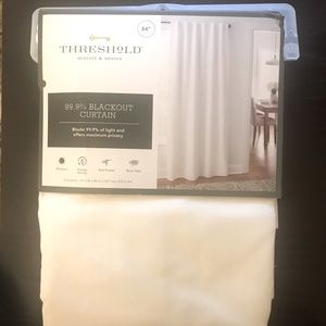 (1) Threshold white “black out”curtains 84x50